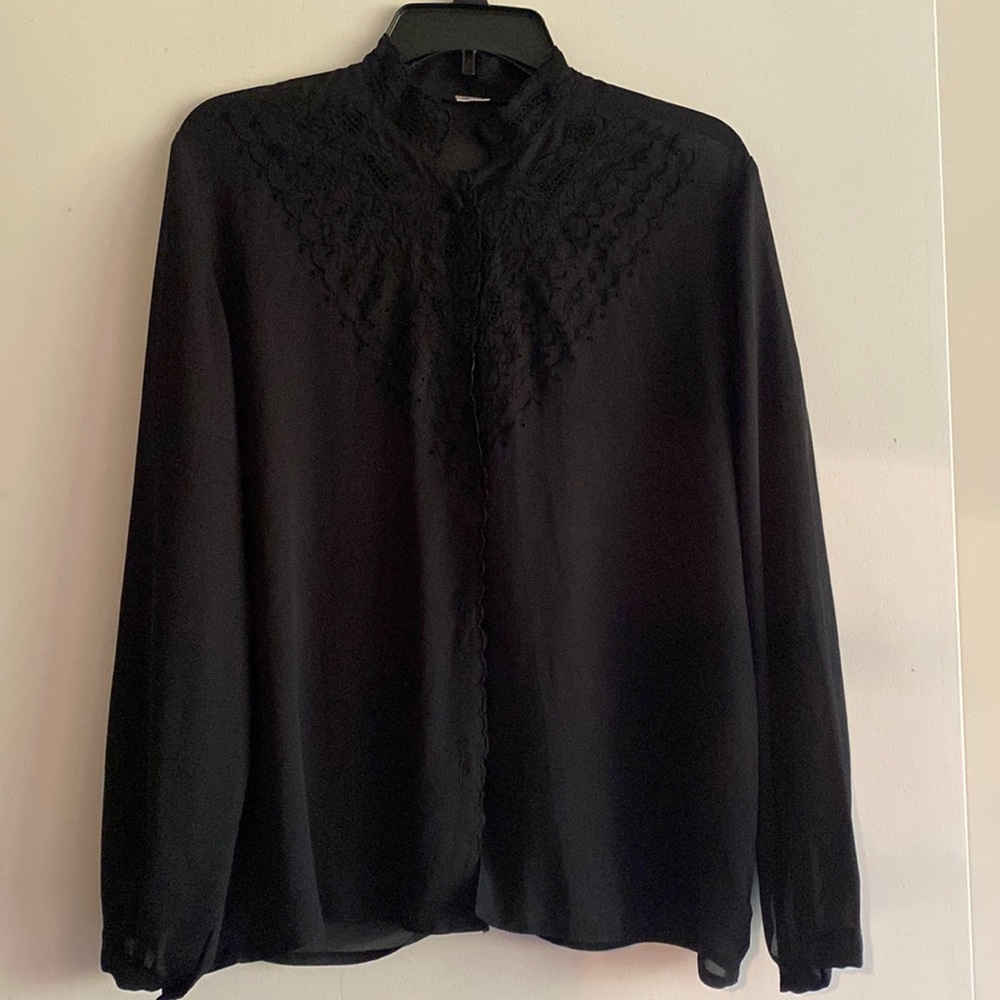 Black and dressy blouse
